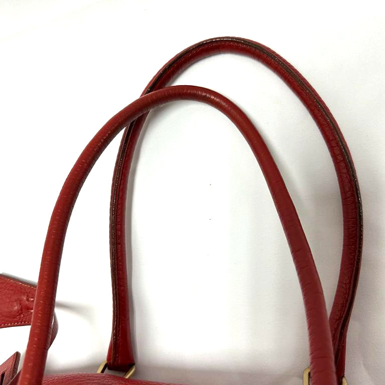 PRADA Vintage Leather Nappa Shoulder Hand Bag Purse Red