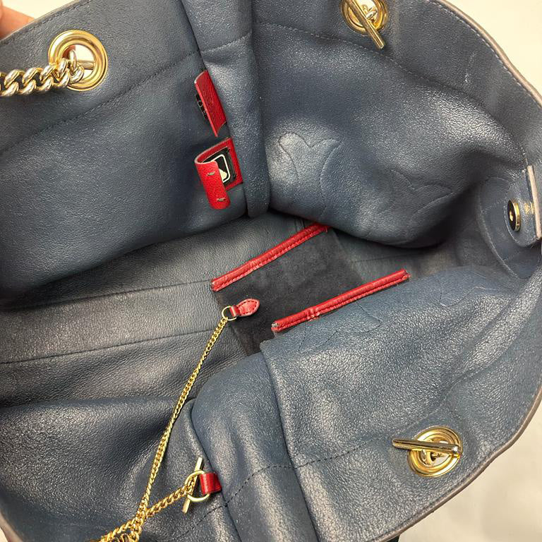 Blue Gucci Rajah Suede Tote Bag