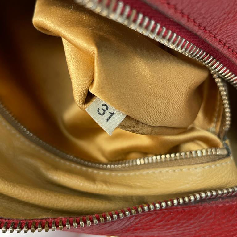 PRADA Vintage Leather Nappa Shoulder Hand Bag Purse Red